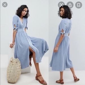 Free People Love of My Life Blue Midi Dress